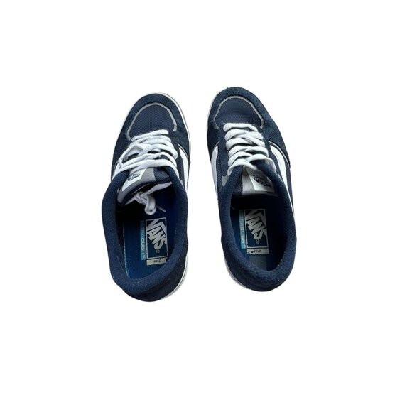 VANS Pro Skate Shoes Sneakers Blue Suede White Mens Sz 7.5 Low Top Lace Up - Picture 14 of 16